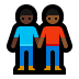 👨🏿‍🤝‍👨🏾 men holding hands: dark skin tone, medium-dark skin tone display on Windows